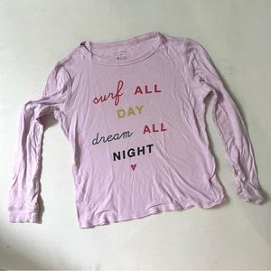 Billabong Kids Girls Long Sleeve Pink Surf All Day Shirt Size XS